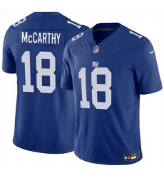 Men New York Giants 18 J J McCarthy Blue 2026 F U S E Vapor Untouchable Limited Stitched Jersey Men New York Giants 18 J J McCarthy Blue 2026 F U S E Vapor Untouchable Limited Stitched Jersey