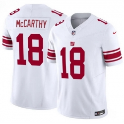Men New York Giants 18 J J McCarthy White 2026 F U S E Vapor Untouchable Limited Stitched Jersey
