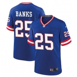 Men New York Giants 25 Deonte Banks Royal Classic Stitched Game Jersey