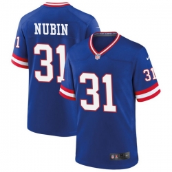 Men New York Giants 31 Tyler Nubin Royal Classic Football Stitched Game Jersey