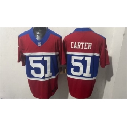 Men New York Giants  51 Abdul Carter Red F U S E  Alternate 100TH Season Patch Vapor Untouchable Limited Stitched Jersey