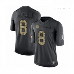 Mens New York Giants 8 Daniel Jones Limited Black 2016 Salute to Service Football Jersey