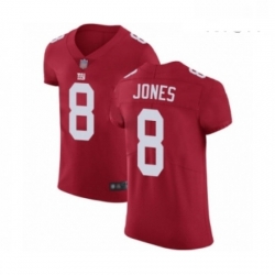 Mens New York Giants 8 Daniel Jones Red Alternate Vapor Untouchable Elite Player Football Jersey