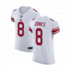 Mens New York Giants 8 Daniel Jones White Vapor Untouchable Elite Player Football Jersey