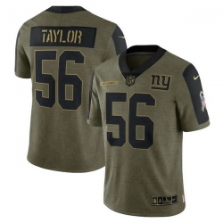 Men's New York Giants Lawrence Taylor Nike Olive 2021 Salute To Service Retired Player Limited Jersey