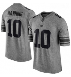 Mens Nike New York Giants 10 Eli Manning Limited Gray Gridiron NFL Jersey