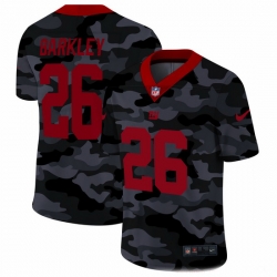 New York Giants 26 Saquon Barkley Men Nike 2020 Black CAMO Red Vapor Untouchable Limited Stitched NFL Jersey