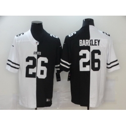 Nike Giants 26 Saquon Barkley Black And White Split Vapor Untouchable Limited Jersey