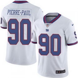 Nike Giants #90 Jason Pierre Paul White Mens Stitched NFL Limited Rush Jersey