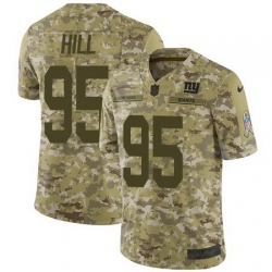 Nike Giants #95 B J Hill Camo Mens Stitched NFL Limited 2018 Salute To Service Jersey