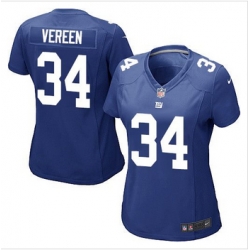 Women New Giants #34 Shane Vereen Royal Blue Team Color Stitched NFL Elite Jersey