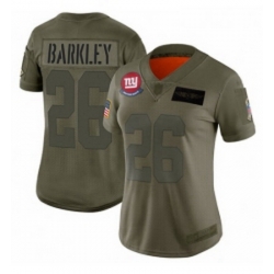 Womens New York Giants 26 Saquon Barkley Limited Camo 2019 Salute to Service Football Jersey