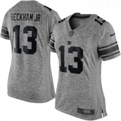 Womens Nike New York Giants 13 Odell Beckham Jr Limited Gray Gridiron NFL Jersey