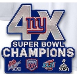 NFL Giants 4X Super Bowl Champions Patch Biaog