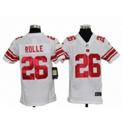 Nike Youth NFL New York Giants #26 Antrel Rolle White Jerseys