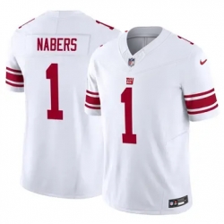 Youth New York Giants 1 Malik Nabers White Vapor Nike Stitched Jersey