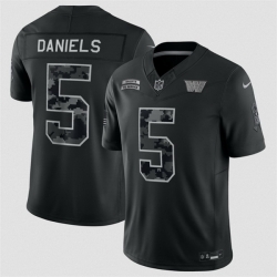 Men Washington Commanders  5 Jayden Daniels Black F U S E  2026 Salute to Service Limited Stitched Football Jersey