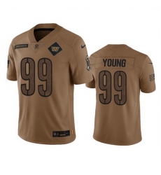 Men Washington Commanders 99 Chase Young 2023 Brown Salute To Service Limited Stitched Football Jersey