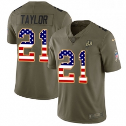 Mens Nike Washington Redskins 21 Sean Taylor Limited OliveUSA Flag 2017 Salute to Service NFL Jersey