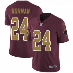 Mens Nike Washington Redskins 24 Josh Norman Burgundy RedGold Number Alternate 80TH Anniversary Vapor Untouchable Limited Player NFL Jersey