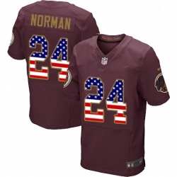 Mens Nike Washington Redskins 24 Josh Norman Elite Burgundy Red Alternate USA Flag Fashion NFL Jersey