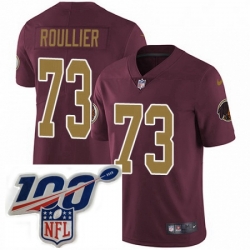 Mens Nike Washington Redskins 73 Chase Roullier Burgundy Red Gold Number Alternate 80TH Anniversary Vapor Untouchable Limited Stitched 100th anniversary Ne