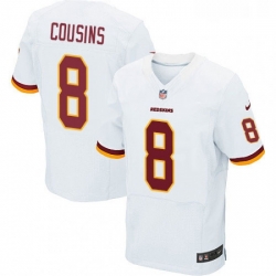 Mens Nike Washington Redskins 8 Kirk Cousins Elite White NFL Jersey