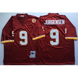 Mitchell And Ness Redskins #9 sonny jurgensen Red Throwback Stitched NFL Jersey