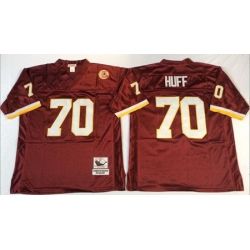 Mitchell&Ness Redskins 70 Sam Huff Red Throwback Stitched NFL Jersey