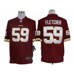 Nike NFL Washington Redskins #59 London Fletcher Red Jerseys(Limited)