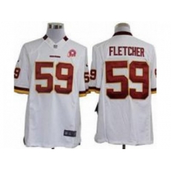 Nike NFL Washington Redskins #59 London Fletcher white Jersey W 80TH P-atch(Limited)