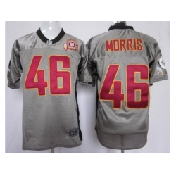 Nike Washington Redskins 46 Alfred Morris Grey Elite Shadow 80TH P-atch NFL Jersey