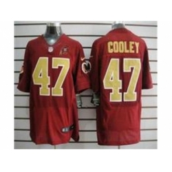 Nike Washington Redskins 47 Chris Cooley Red Elite 80TH Patch Gold Number NFL Jersey