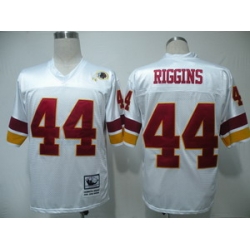 Washington Redskins 44 Riggins White throwback Jerseys