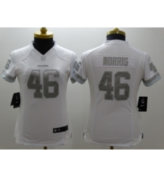 Women Nike Washington Red Skins #46 Morris Platinum White Jerseys