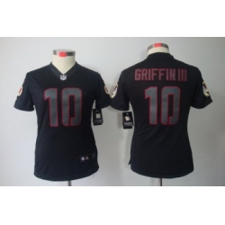 Women Nike Washington Redskins 10# Robert Griffin III Black Jerseys(Impact Limited)