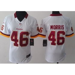 Women Nike Washington Redskins 46 Alfred Morris White NFL Jerseys