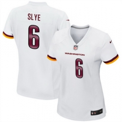 Women Washington Commanders 6 Joey Slye White Stitched Jersey  Run Small