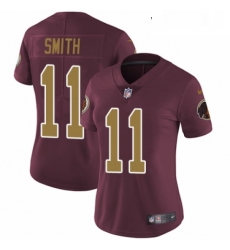 Womens Nike Washington Redskins 11 Alex Smith Burgundy RedGold Number Alternate 80TH Anniversary Vapor Untouchable Limited Player NFL Jersey