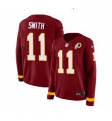 Womens Nike Washington Redskins 11 Alex Smith Limited Burgundy Therma Long Sleeve NFL Jersey