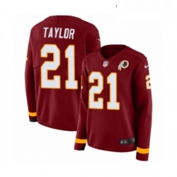 Womens Nike Washington Redskins 21 Sean Taylor Limited Burgundy Therma Long Sleeve NFL Jersey