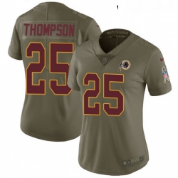 Womens Nike Washington Redskins 25 Chris Thompson Limited Olive 2017 Salute to Service NFL Jersey