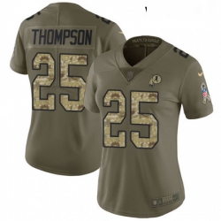 Womens Nike Washington Redskins 25 Chris Thompson Limited OliveCamo 2017 Salute to Service NFL Jersey