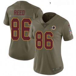 Womens Nike Washington Redskins 86 Jordan Reed Limited Olive 2017 Salute to Service NFL Jersey