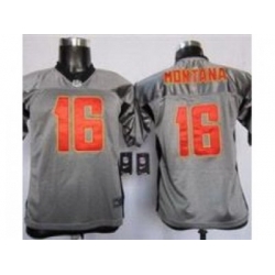 Nike Youth Washington Redskins #16 Joe Montana Grey Shadow Jerseys