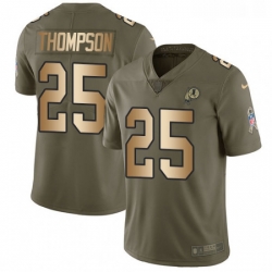 Youth Nike Washington Redskins 25 Chris Thompson Limited OliveGold 2017 Salute to Service NFL Jersey