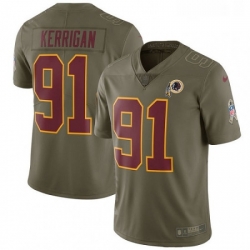 Youth Nike Washington Redskins 91 Ryan Kerrigan Limited Olive 2017 Salute to Service NFL Jersey