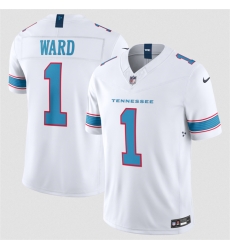 Men Tennessee Titans  1 Cameron Ward White 2026 F U S E  Vapor Limited Stitched Football Jersey