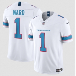Men Tennessee Titans  1 Cameron Ward White 2026 F U S E  Vapor Limited Stitched Football Jersey
