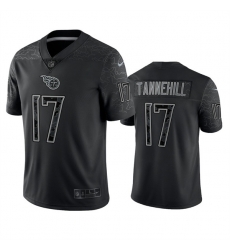 Men Tennessee Titans 17 Ryan Tannehill Black Reflective Limited Stitched Football Jersey